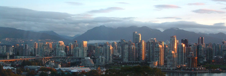 Vancouver skyline at dawn